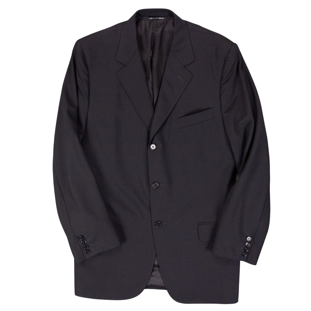 VTG Canali Proposta Blazer Mens 42R Black Wool 3 Button Made in Italy
